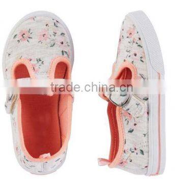china canvas shoes floral jersey upper pvc sole injection toddler cheap casual shoes baby girl shoes kids 2016