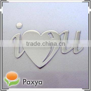 Thin personalized metal decorative sticker with 3M adhesive