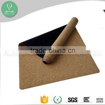 Wholesale custom printed logo cork yoga mat natural rubber