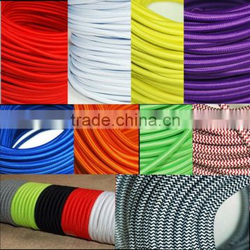 Round Braided Fabric Cable Wire 3*0.75mm Copper Core For Lighting Lamp