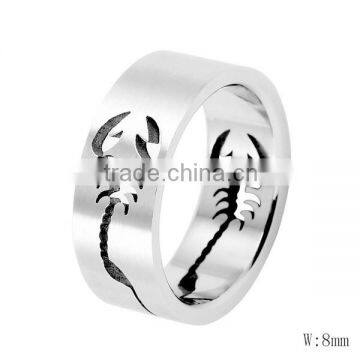 SRR2221 Fress Choice Hollow Scorpion Ring Silver Tone High Polished Ring Blank Stainless Steel Ring