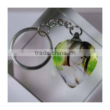 2016 Custom design personalized crystal photo keychain
