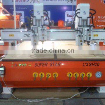 SUPER STAR CXSH20 double heads tool changing cnc wood sculpture machine