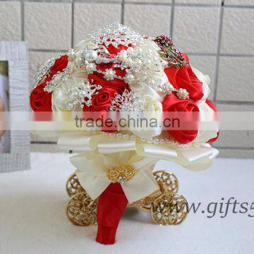 Gorgeous Red Wedding Bouquet Crystal Bouquet Jewelry