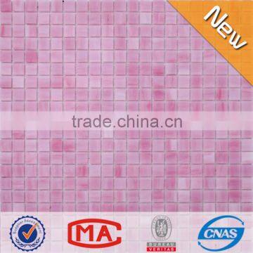 LJ JY-SG-01 High Quality Foshan Bedroom Wall Stained Glass Pink Floor Tile Tiffany Glass Mosaic Pink Tile