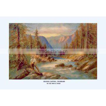 Fishing Fraser Canyon Colorado 12x18 Giclee on canvas