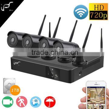 Hot Sales 4CH 720P WIFI NVR Kit Home Surveillance Security System HD Waterproof IR IP Camera