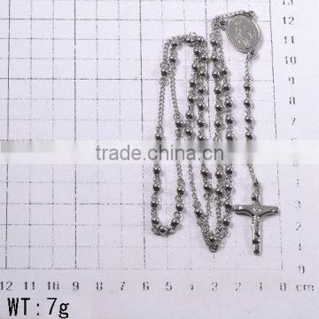 Most Popular New Fashion Jesu Cross Silver Beads Chain Necklace for Christmas Gift photo-2