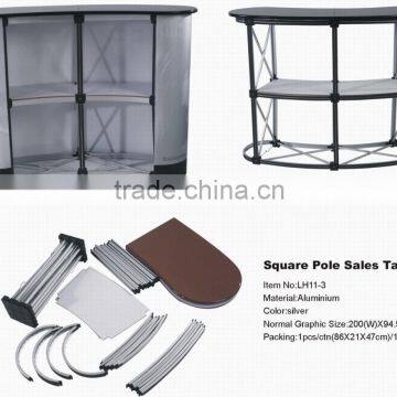 square pole promotional table counter