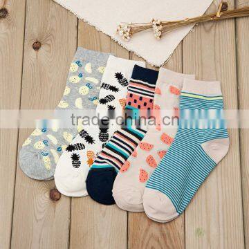 Autumn lady socks cotton comfortable color stripe socks pure cotton socks children