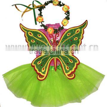 Tinkerbell Tutu Red Butterfly Childs Fairy Costume Wing Wand Set photo-3