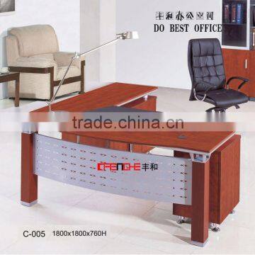 Latest design wood panel furniture manager table fron desk side cabinet