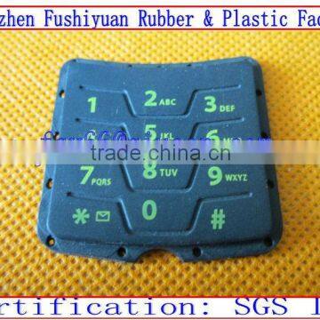 silicone computer keypads with conductive carbon pills spray laser back-lighted button silicone keypad for mobile phone