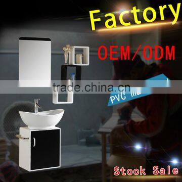 1048 Compact PVC wall-mounted bathroom cabinet with shelves and pots