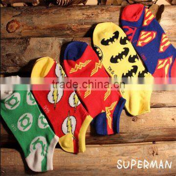 Animation Cartoon New Super Hero Green Lantern Iron Man Wonder Woman Spiderman Cotton Socks photo-3