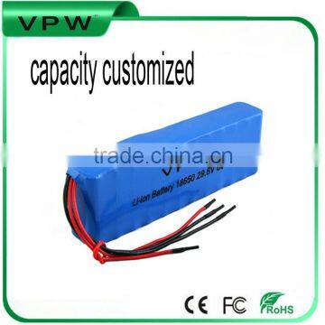 Lithium Battery Phosphate Iron Type 29.6V 6Ah Deep Cycle Cylinder Battery Pack with PCM Packed with Blue PVC Package