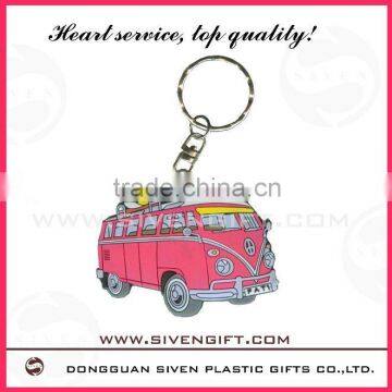 bus shape cute pvc keychain for promotion gifts