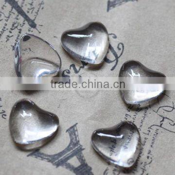 12MM transparent heart shape glass cabochon,pendant setting cabochon4130005