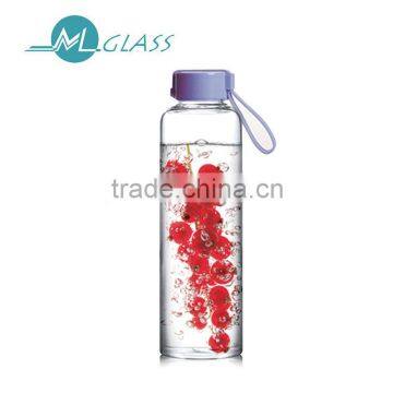 borosilicate glass bottle water bottle with portable lid N6431