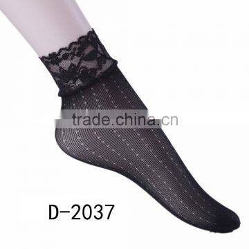 Good Quality Nylon Fishnet Patterned Ankle Socks for Women