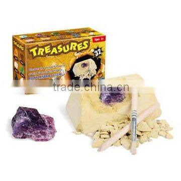 15F New Treasure Nature Rough Rock & Mineral Dig Kit, 30 Assorted