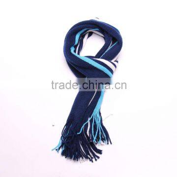 Stripe Knit Scarf With Tassels For Men photo-3
