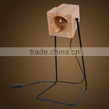 Metal Body With Wooden Lampshade Table Lamp Study Desk Lamp