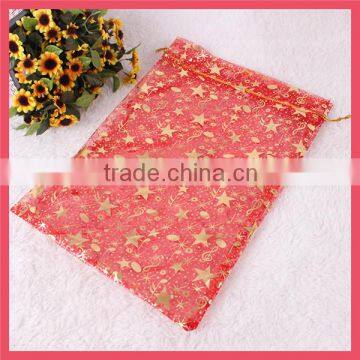 heart printing factory price creative new gift packing big organza bag