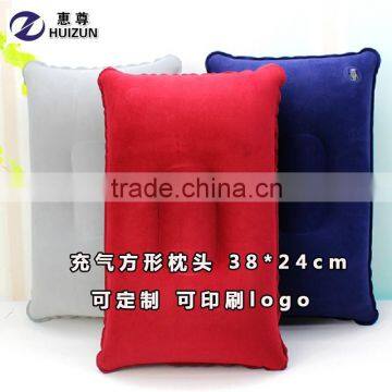 Best sale rectangle shape factory promotion inflatable pvc travel pillow cushion