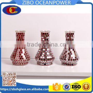 Glass vase colored Mosaic Glass shishahookah bottle candleholder