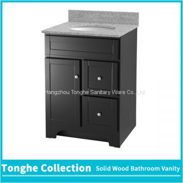 Espresso Shaker Style Solid Wood Bathroom Vanity Unit With Granite Top