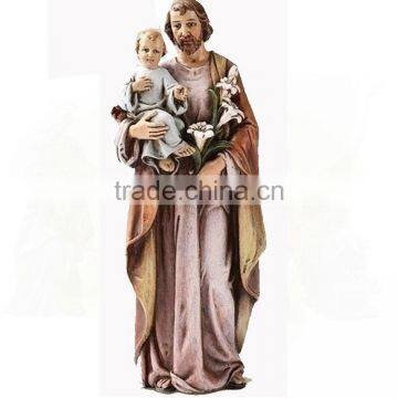 6 Inch Stone Resin Saint St Joseph with Jesus Christ Child Home Chapel Decoration