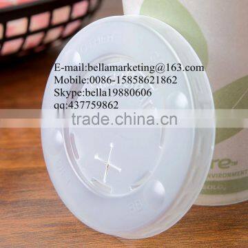 High Transparent Flat Plastic Lid with Straw Slot and Identification Buttons Wholesale Competitive Price