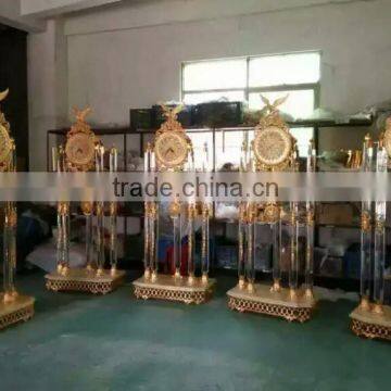 Magnificent Cast Metal Floor Clock, Bright Gold Gilt Finished Floor Standing Clock, 24K Gold Plated Floor Clock photo-6