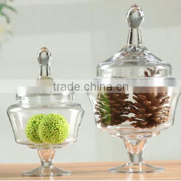 European wedding decoration clear glass jars with lid for food terarium