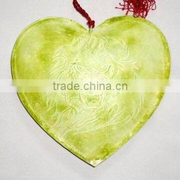 Beautiful christmas decoration hanging handmade metal heart