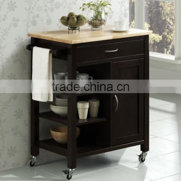 4D Concepts Edmonton Kitchen Cart with Wood Top