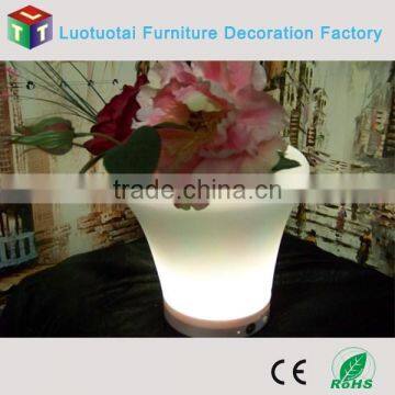 Hotel decoration led vase flower pots lighted plastic planters