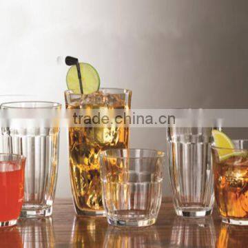 High clear glass cup drinking with round bottom