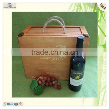 Decorative Six Bottle Pack Wood Beer Wine Gift Box photo-6