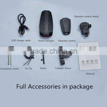 Smart Anti-theft Alarm Tailight Bicycle Rear Light Remote Control Wireless Bell Bicycle Taillight photo-4