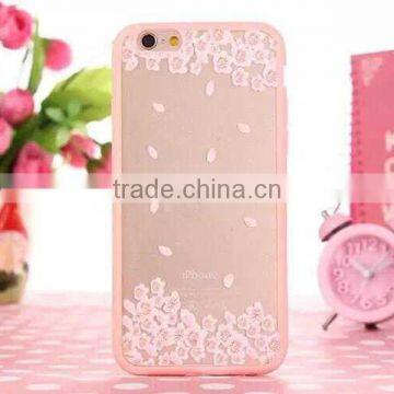TPU + Acrylic Transparent Pink Cartoon Cute Phone Case for IPhone 6 photo-2