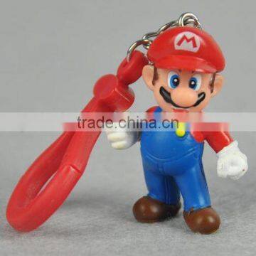 super mario pvc keychain game figure soft pvc keychain high quality oem 3d logo soft pvc keychain