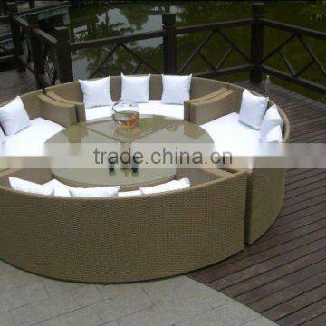 rattan outdoor tea table with chair