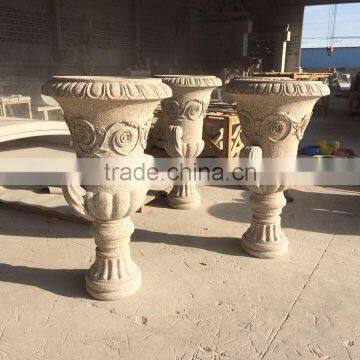 Stone Carving Flower Pots Garden Decorative Flower Pot Stone Flower Pot photo-5