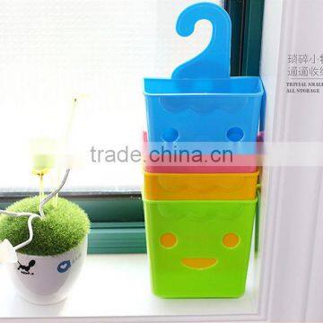 PP Multifunctional Smiling Face Plastic Storage Basket ,smile Shape Mini Hanging Basket Container photo-6