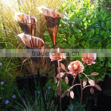 outdoor decoration modern metal sculptures for Copper Lily Garden