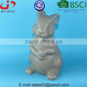 BSCI Audit Factory Large Handmade Easter Bunny Ceramic Tall Rabbit, Home Decor Ceramic Sitting Bunny photo-5