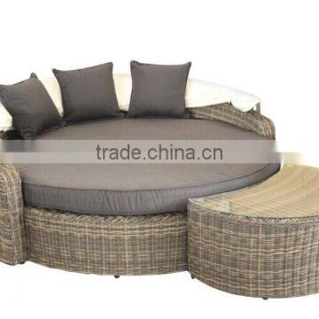 Outdoor luxury rattan wicker round daybed sunbed AE5101