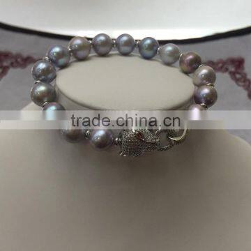 4-5 mm purple freshwater pearl bracelet